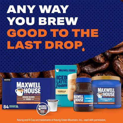 Maxwell House House Blend Medium Roast K-Cup Coffee Pods for Shared Coworking Break Room, 84 ct