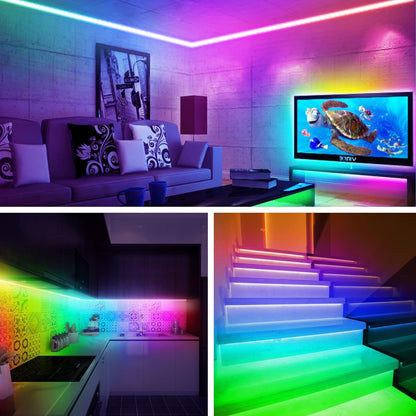 maylit ICRGB LED TV Light Strip – Media Room Ambiance Upgrade with Multi-Color Bias Lighting and App Control