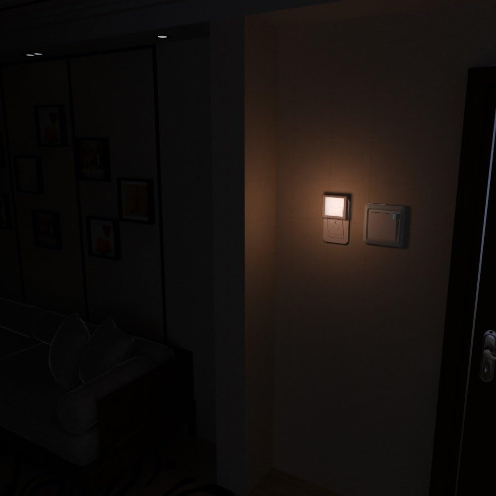 MAZ-TEK Warm White LED Nightlight with Dusk-to-Dawn Sensor – Worry-Free Overnight Lighting for Bedroom and Bathroom