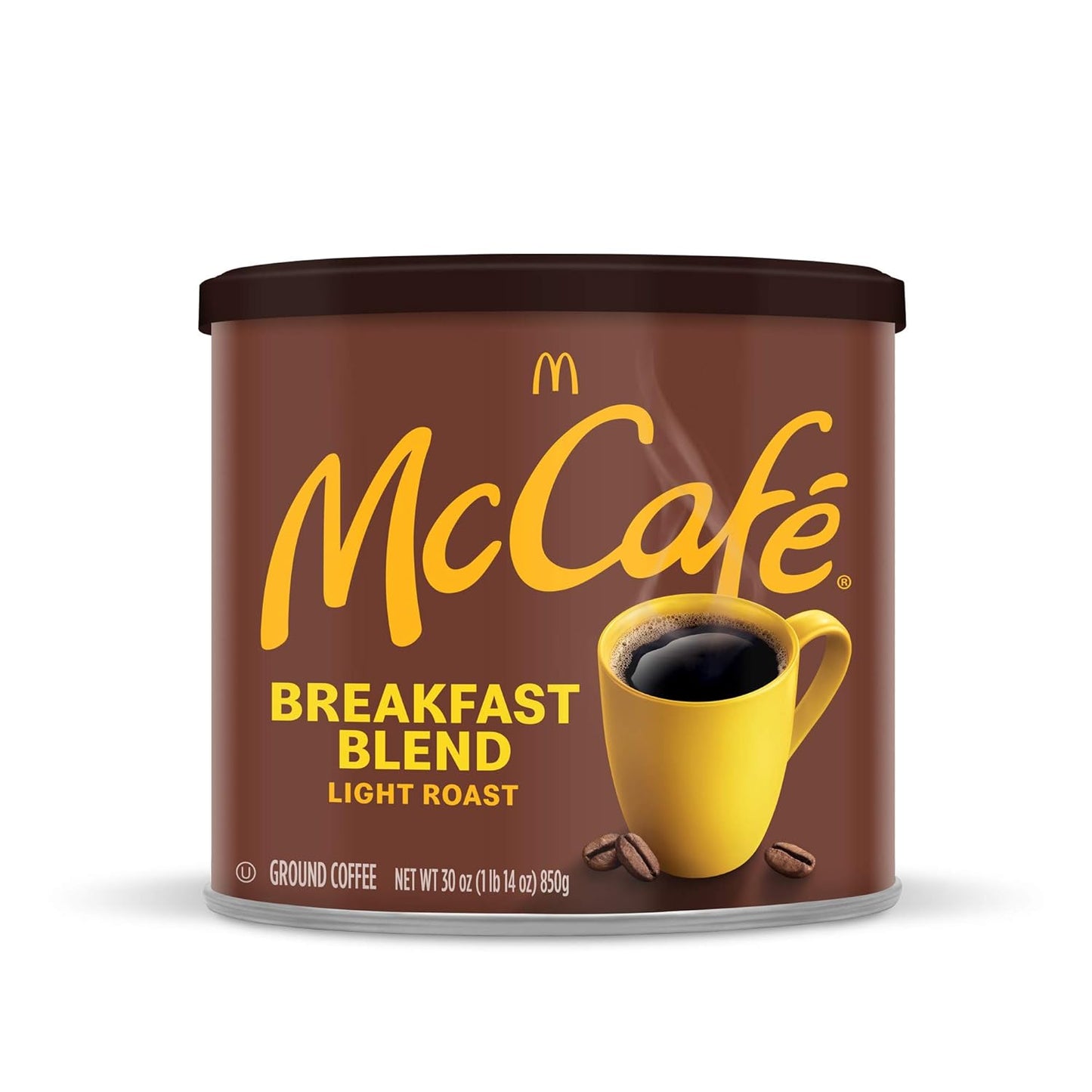 McCafe Breakfast Blend Light Roast Ground Coffee, 30 oz Canister – Smooth Cup for the Shared Break Room and Office Pantry