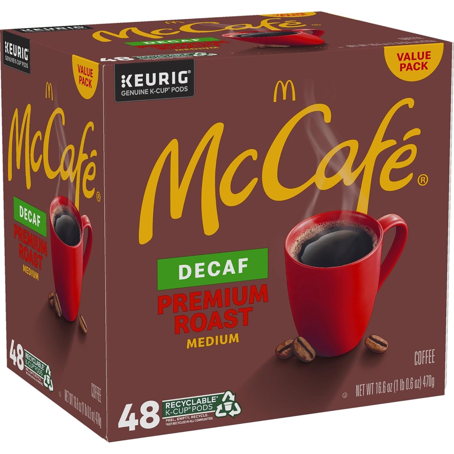 McCafe Decaf Keurig Pods – Simple Brew Solution for Intentional One or Two-Person Households, Medium Roast 32 Count