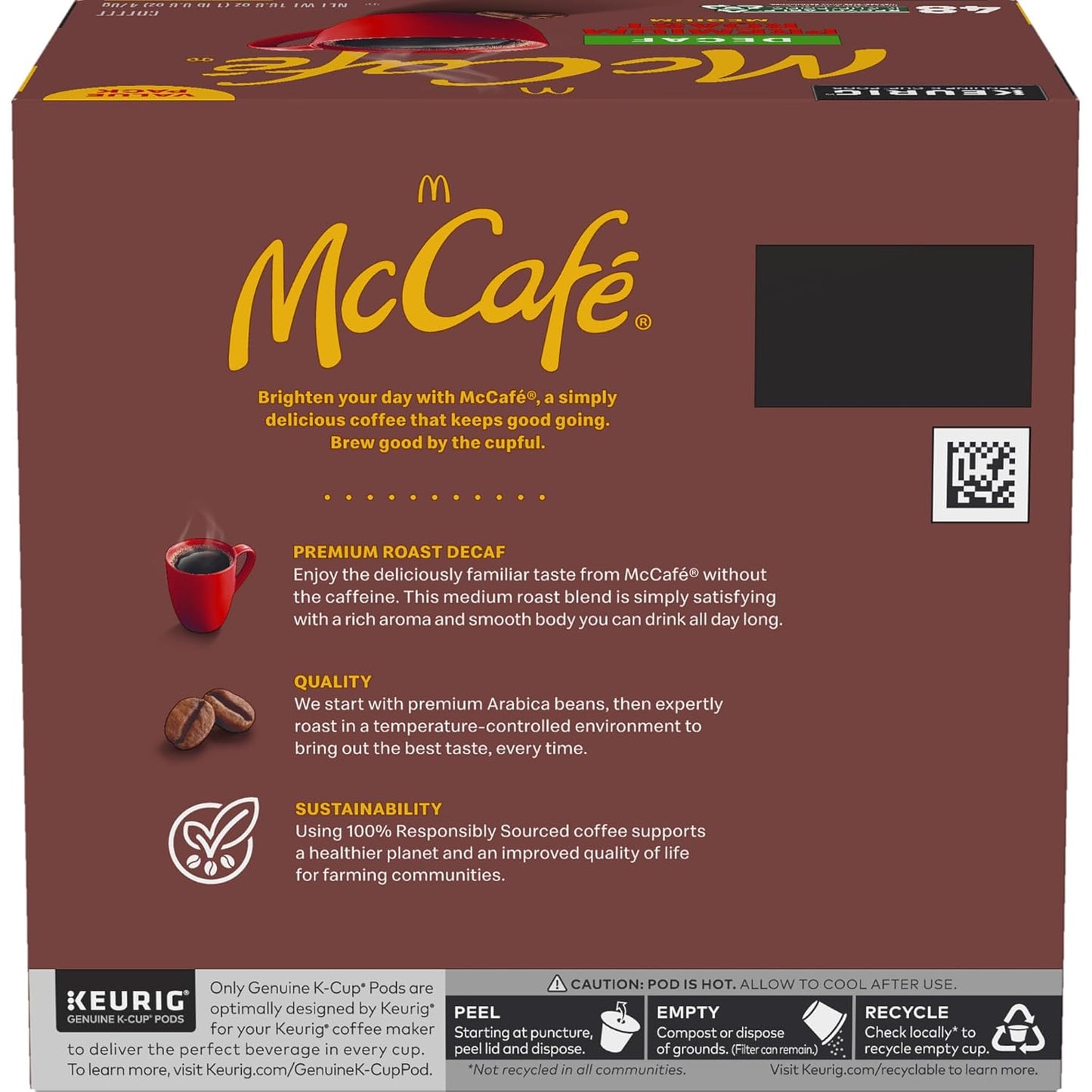 McCafe Decaf Keurig Pods – Simple Brew Solution for Intentional One or Two-Person Households, Medium Roast 32 Count