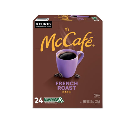 McCafe French Roast K-Cup Pods for Dorm Room Workstation, Single-Serve Dark Roast Coffee for Student Focus