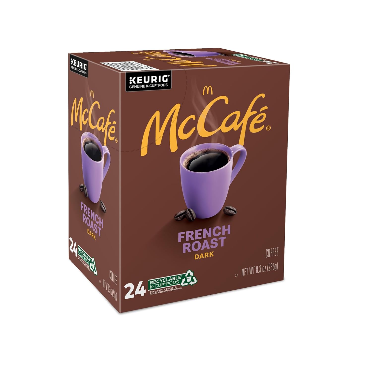 McCafe French Roast K-Cup Pods for Dorm Room Workstation, Single-Serve Dark Roast Coffee for Student Focus