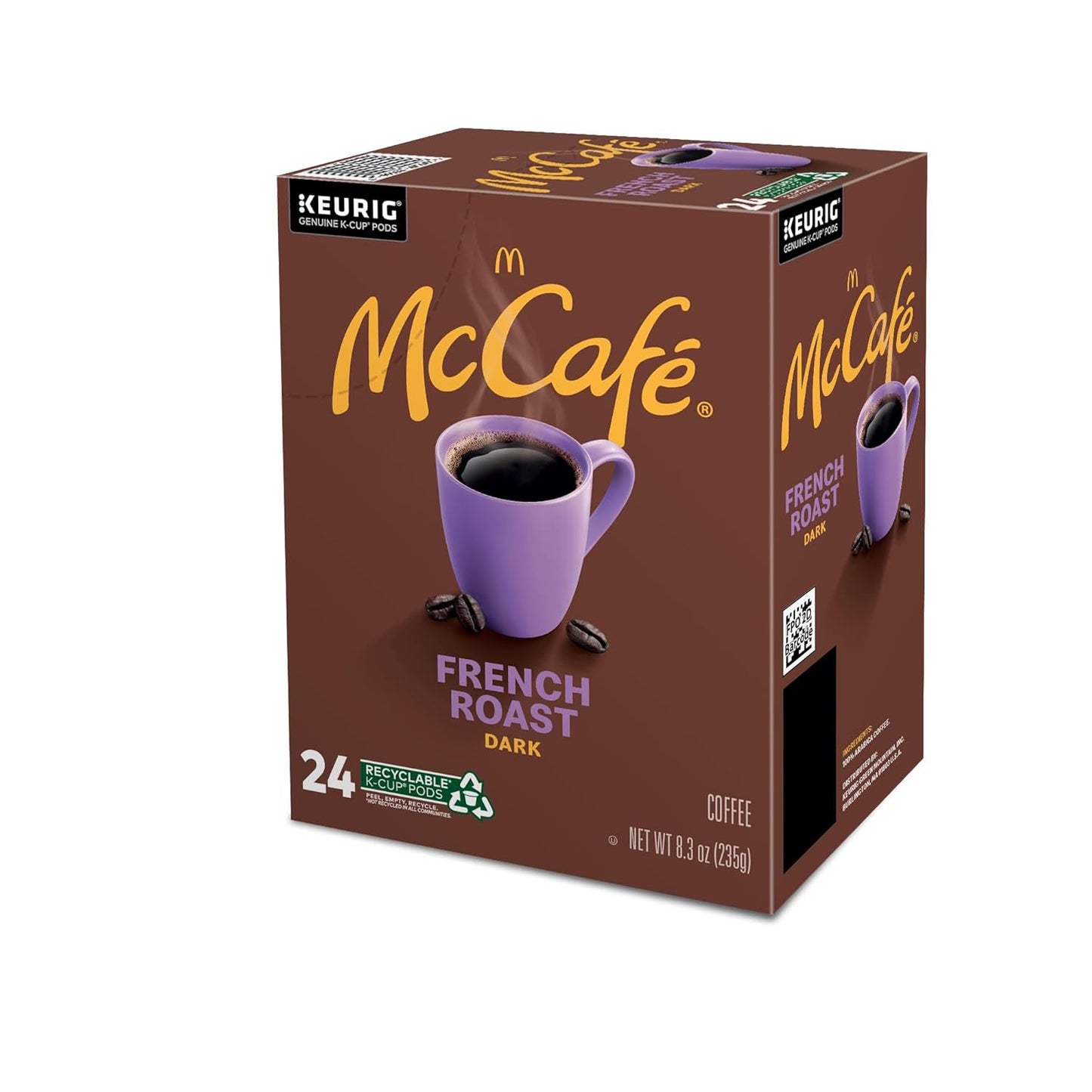 McCafe French Roast K-Cup Pods for Dorm Room Workstation, Single-Serve Dark Roast Coffee for Student Focus