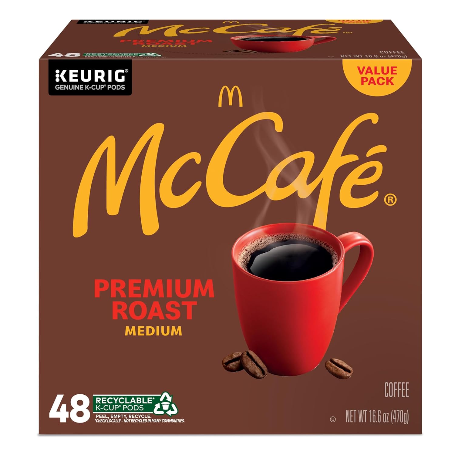 McCafé Premium Roast Coffee Pods – Holiday Gift for Coffee Lovers, 48 Count Keurig Compatible K-Cups for Mom and Dad