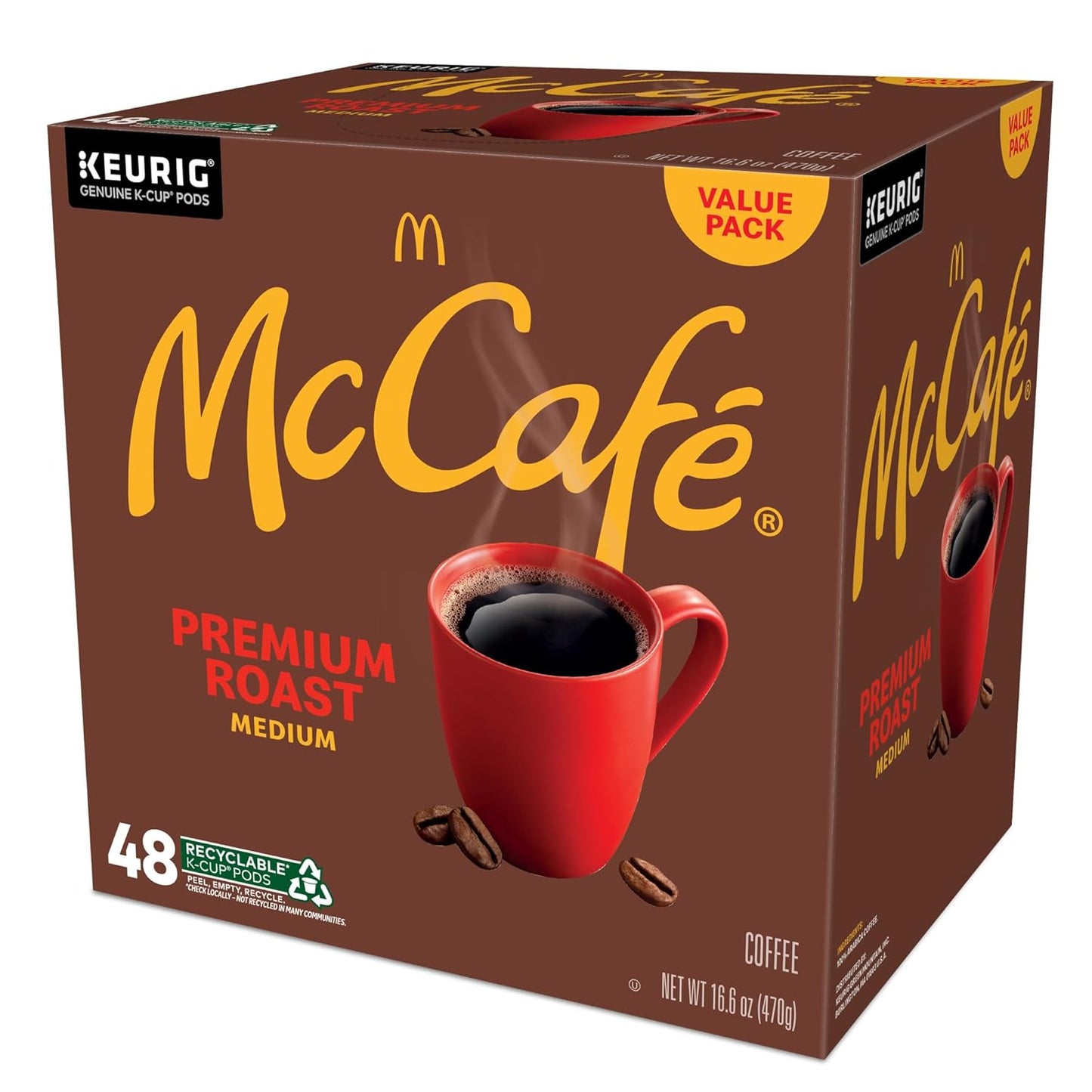 McCafé Premium Roast Coffee Pods – Holiday Gift for Coffee Lovers, 48 Count Keurig Compatible K-Cups for Mom and Dad