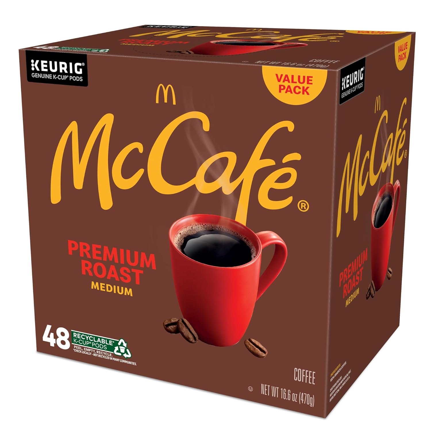 McCafé Premium Roast Coffee Pods – Holiday Gift for Coffee Lovers, 48 Count Keurig Compatible K-Cups for Mom and Dad