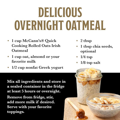 McCann's Steel Cut Style Oats Low Glycemic Pantry Staple for Sodium-Free Morning Wellness Routine, 16 oz