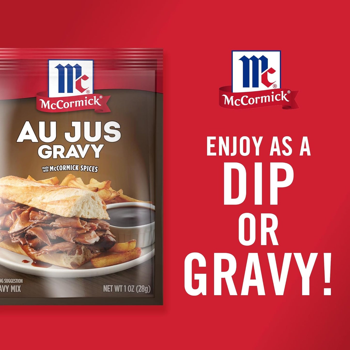 McCormick Au Jus Gravy Mix – Guilt-Free Comfort Food Topping for Mashed Potatoes and Vegetables, Gluten-Free