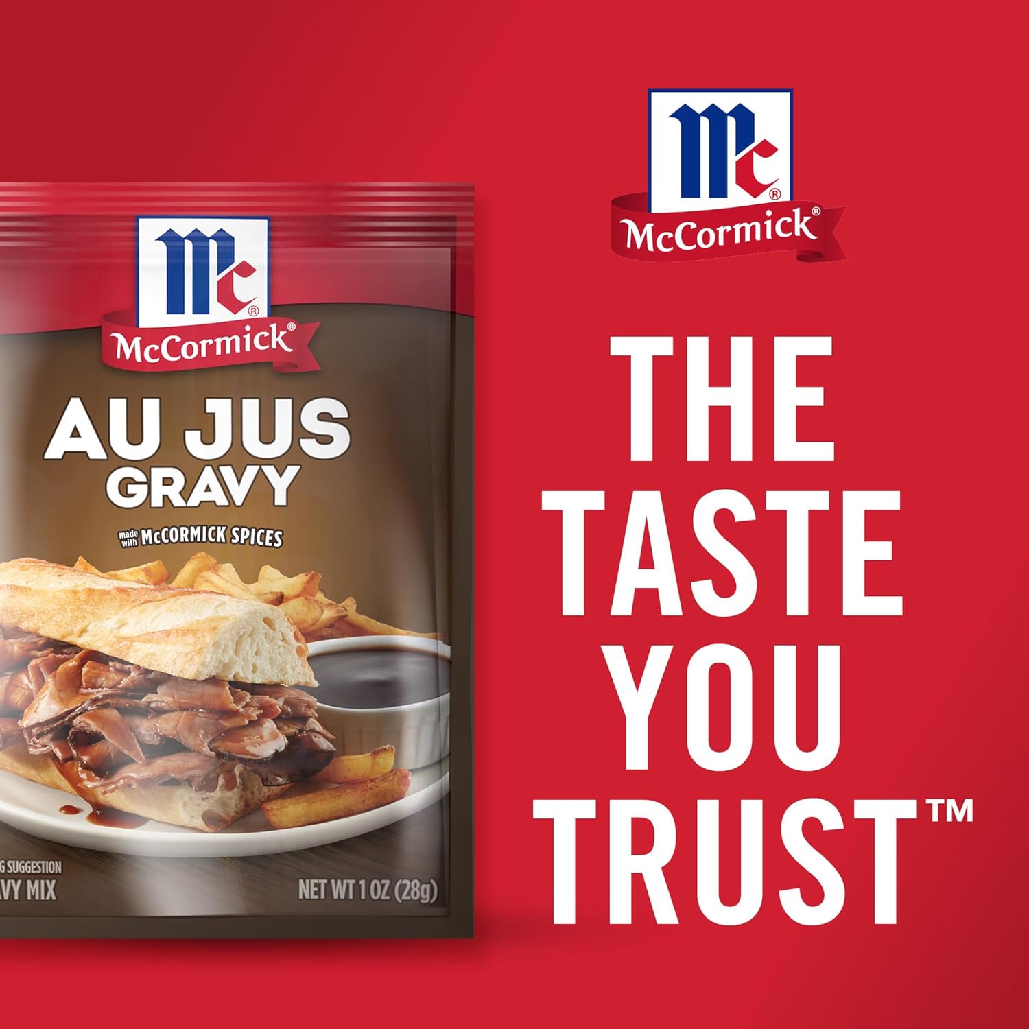 McCormick Au Jus Gravy Mix – Guilt-Free Comfort Food Topping for Mashed Potatoes and Vegetables, Gluten-Free