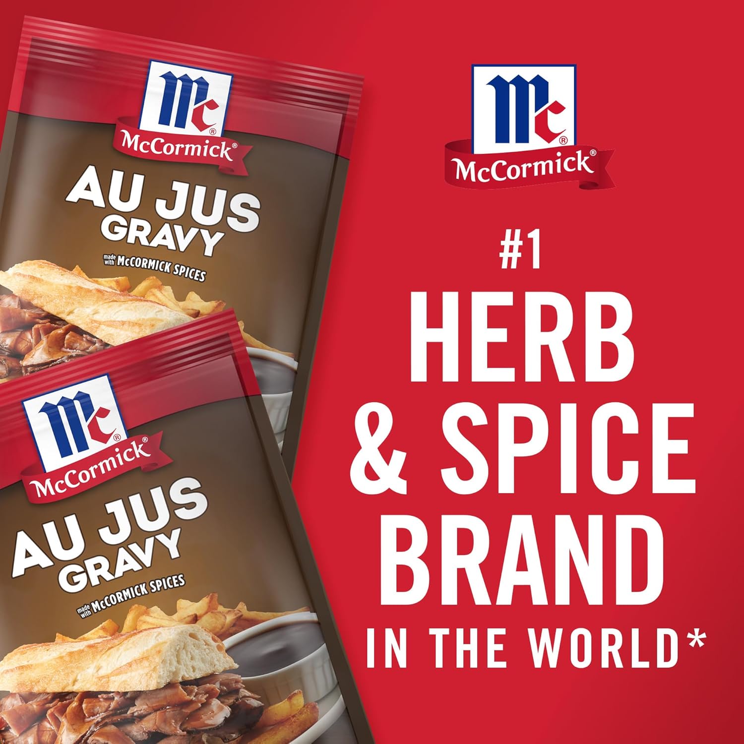 McCormick Au Jus Gravy Mix – Guilt-Free Comfort Food Topping for Mashed Potatoes and Vegetables, Gluten-Free