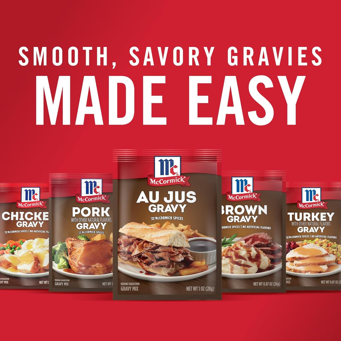 McCormick Au Jus Gravy Mix – Guilt-Free Comfort Food Topping for Mashed Potatoes and Vegetables, Gluten-Free