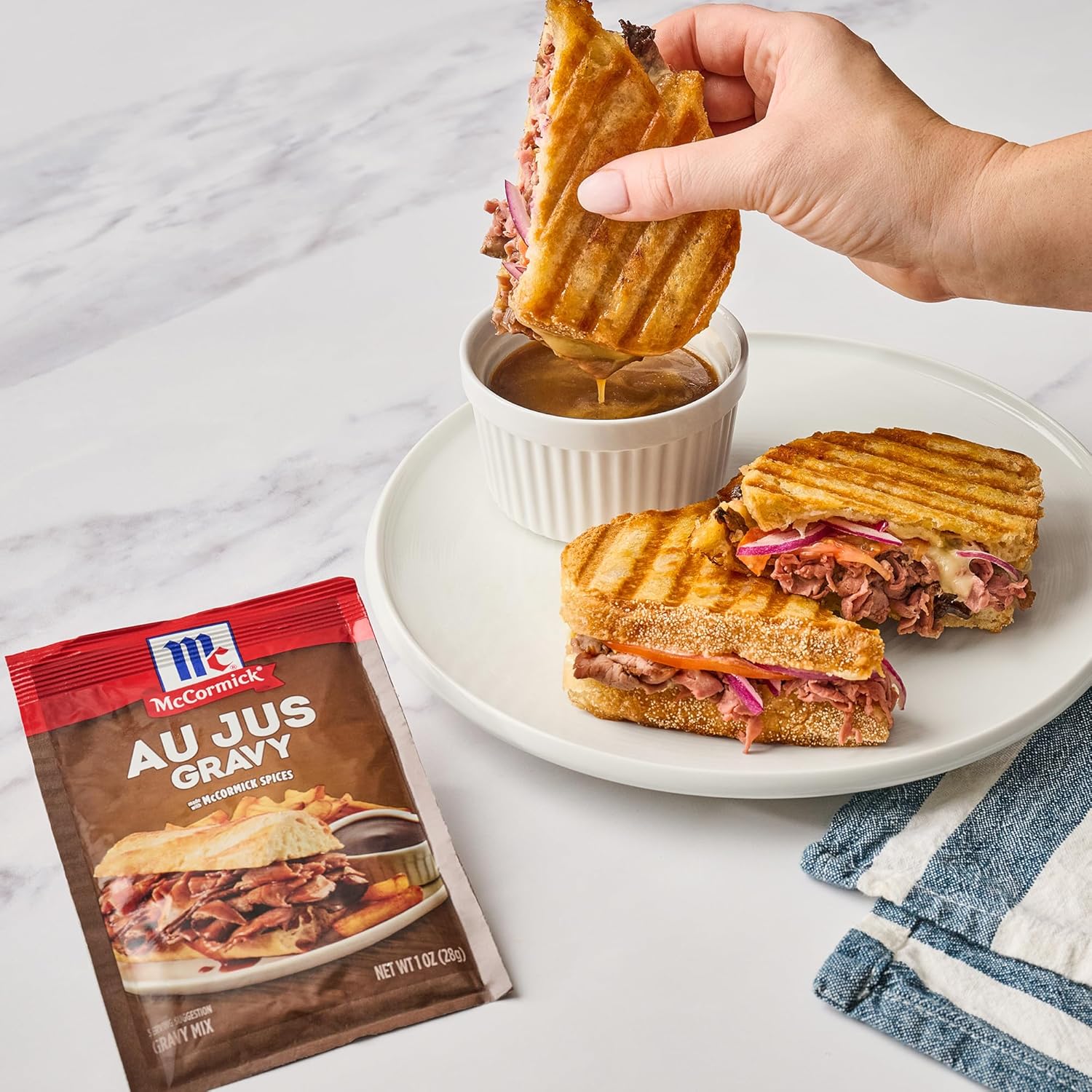 McCormick Au Jus Gravy Mix – Guilt-Free Comfort Food Topping for Mashed Potatoes and Vegetables, Gluten-Free
