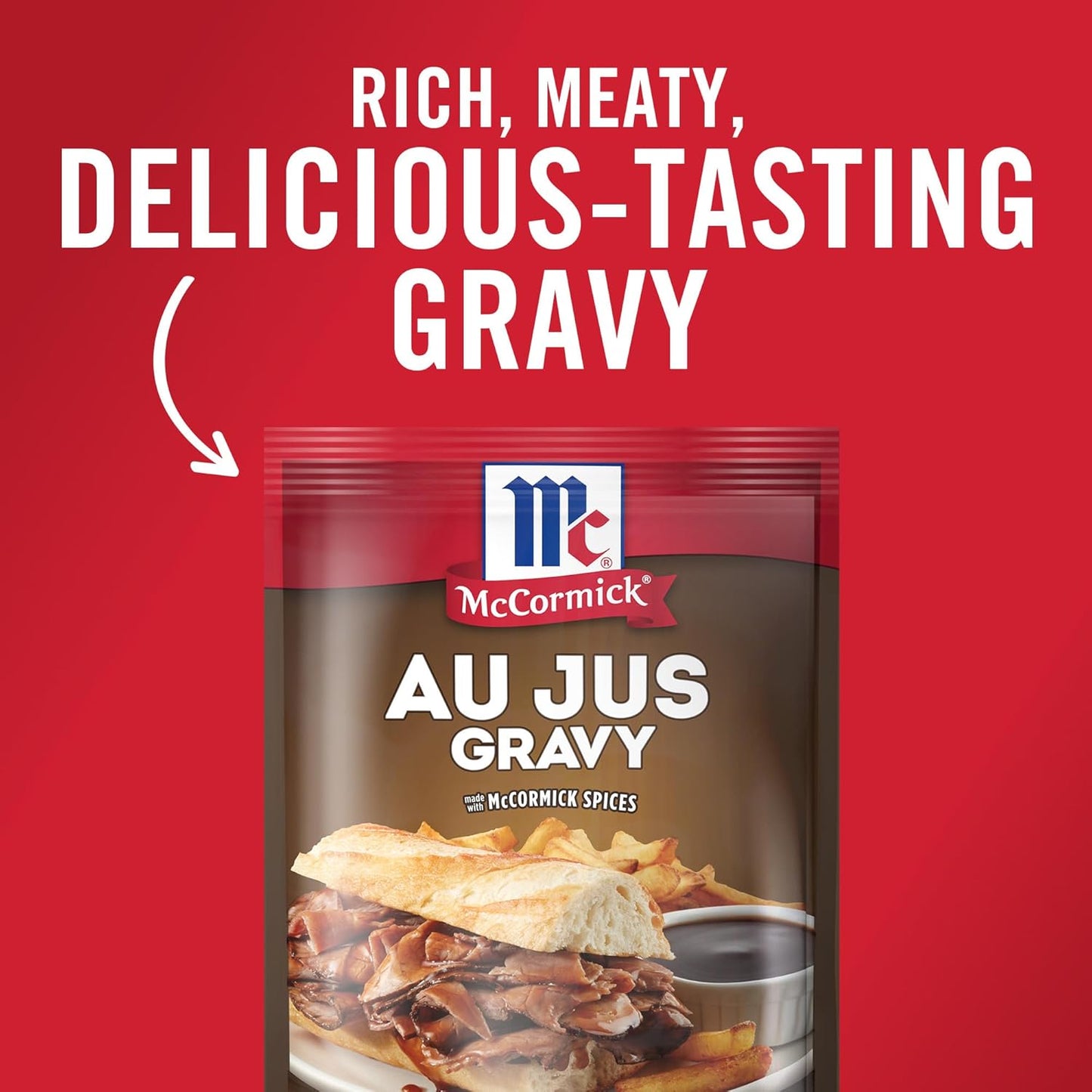 McCormick Au Jus Gravy Mix – Guilt-Free Comfort Food Topping for Mashed Potatoes and Vegetables, Gluten-Free