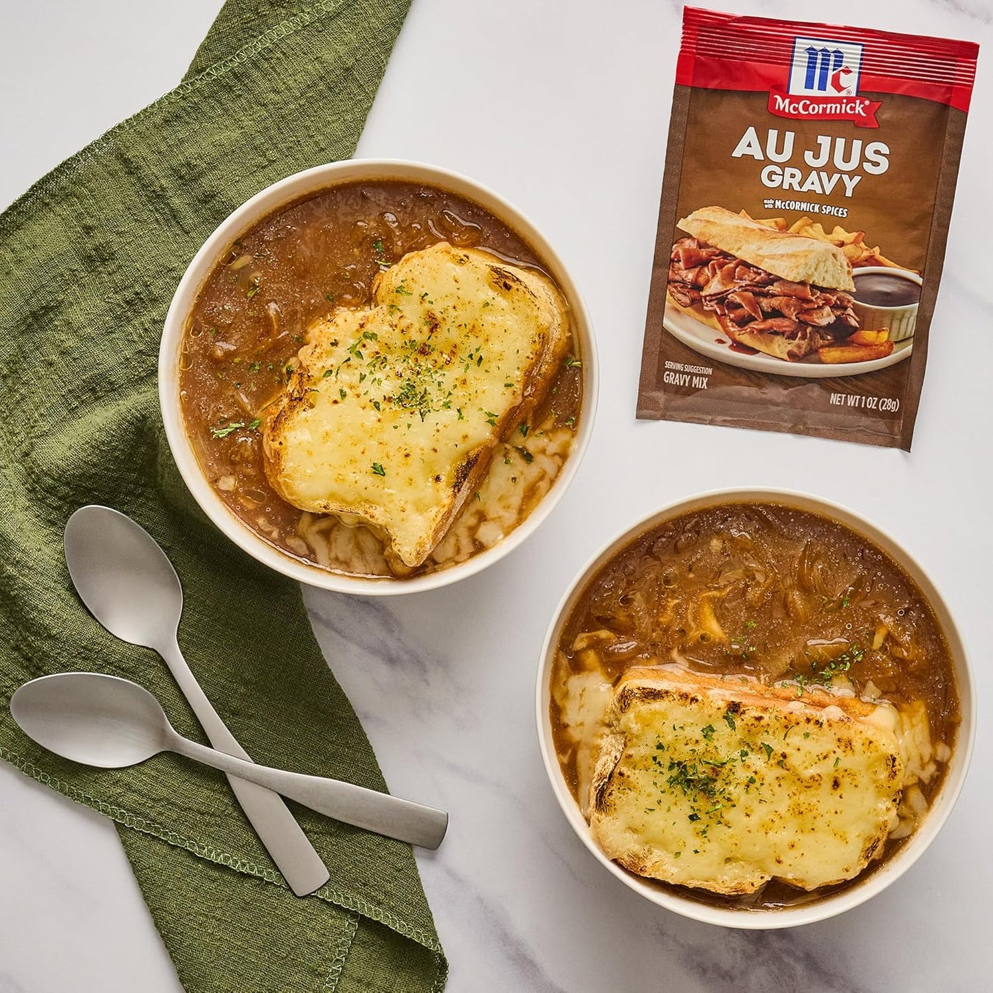 McCormick Au Jus Gravy Mix – Guilt-Free Comfort Food Topping for Mashed Potatoes and Vegetables, Gluten-Free