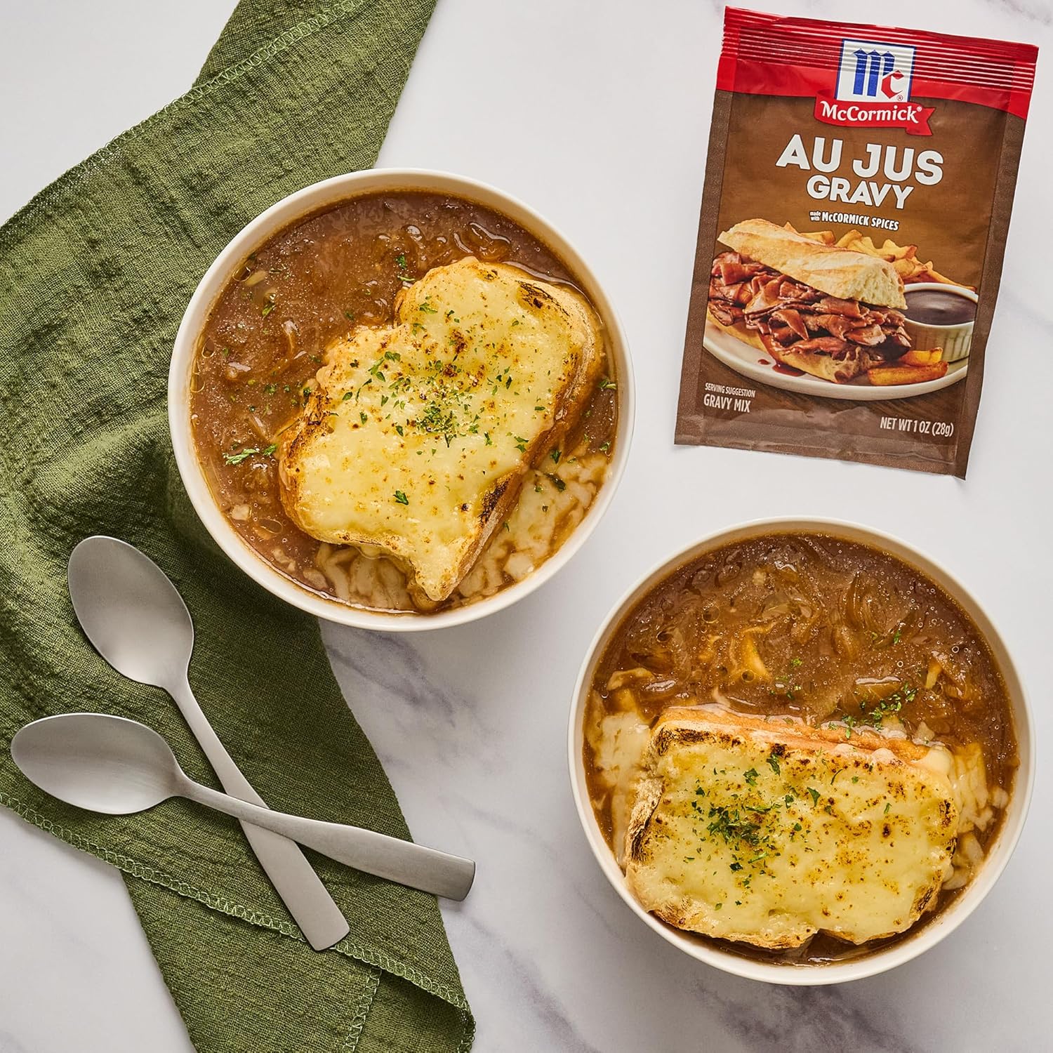 McCormick Au Jus Gravy Mix – Guilt-Free Comfort Food Topping for Mashed Potatoes and Vegetables, Gluten-Free