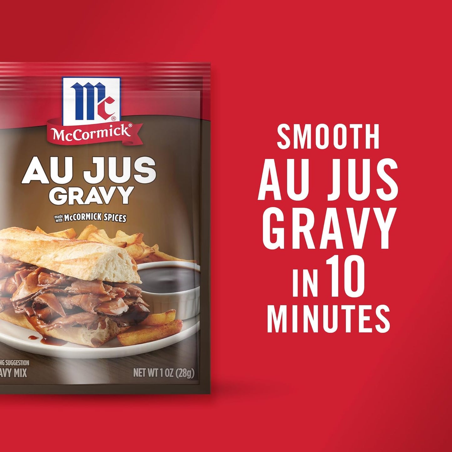 McCormick Au Jus Gravy Mix – Guilt-Free Comfort Food Topping for Mashed Potatoes and Vegetables, Gluten-Free