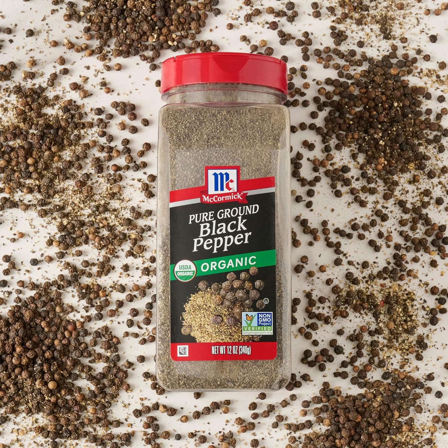 McCormick Black Pepper Organic – Kosher & Vegan Friendly Seasoning for Wholesome Dinner Tables, 12 oz