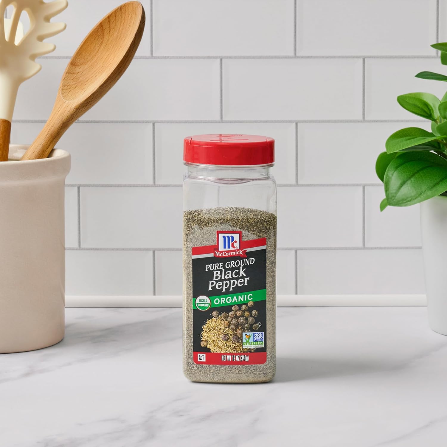 McCormick Black Pepper Organic – Kosher & Vegan Friendly Seasoning for Wholesome Dinner Tables, 12 oz