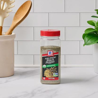 McCormick Black Pepper Organic – Kosher & Vegan Friendly Seasoning for Wholesome Dinner Tables, 12 oz