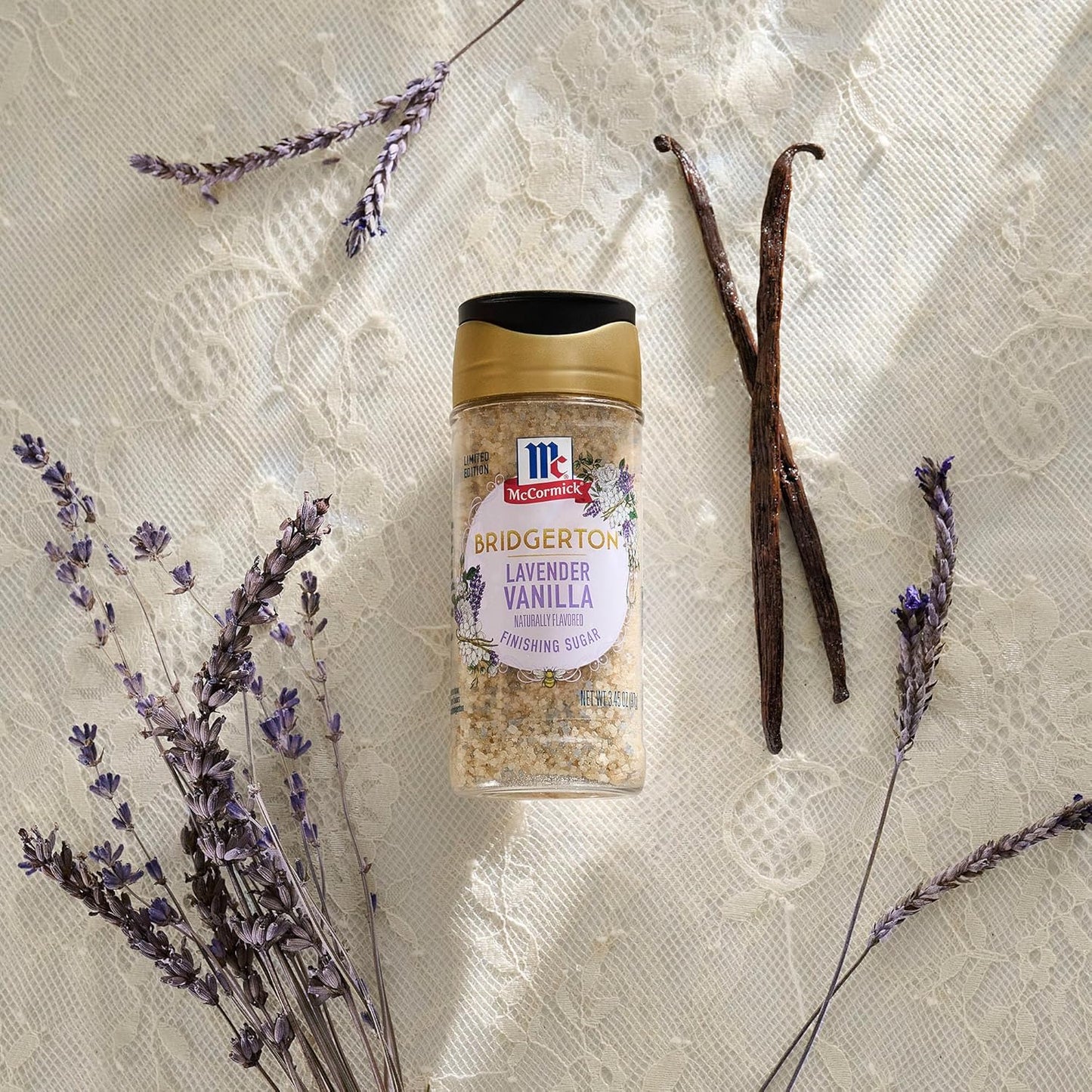 McCormick Bridgerton Finishing Sugar – Floral Sweetener for Mindful Morning Lattes and Soothing Evening Mocktails