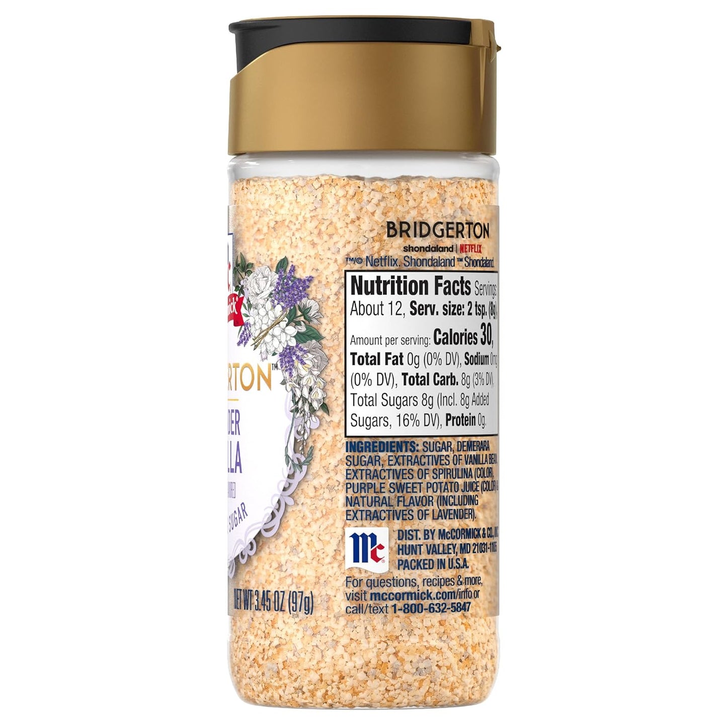 McCormick Bridgerton Finishing Sugar – Floral Sweetener for Mindful Morning Lattes and Soothing Evening Mocktails