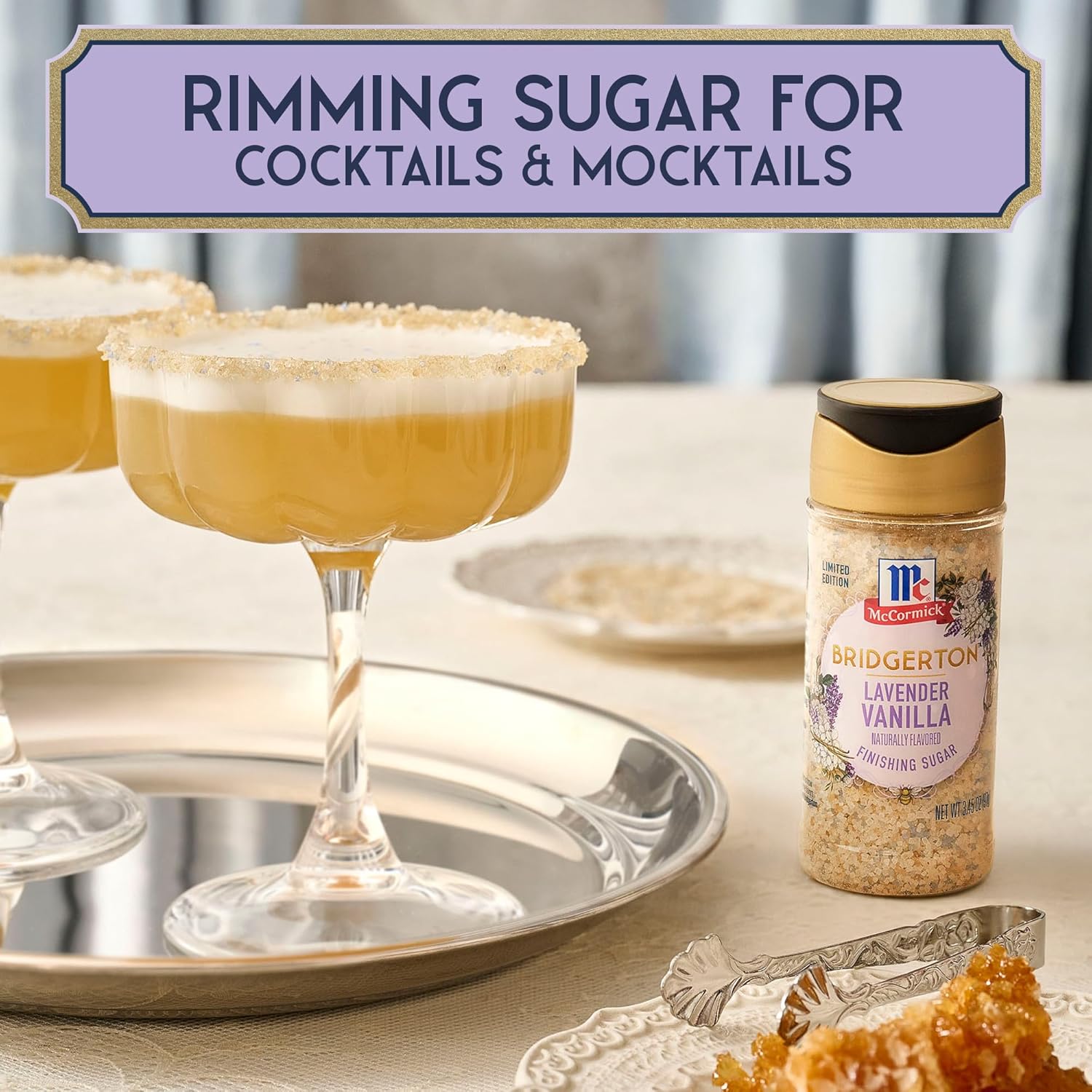 McCormick Bridgerton Finishing Sugar – Floral Sweetener for Mindful Morning Lattes and Soothing Evening Mocktails