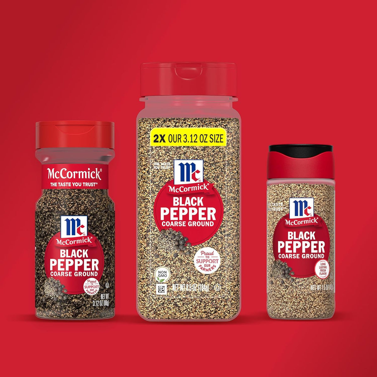 McCormick Coarse Ground Black Pepper – Single-Ingredient Pantry Essential for Clutter-Free Kitchens