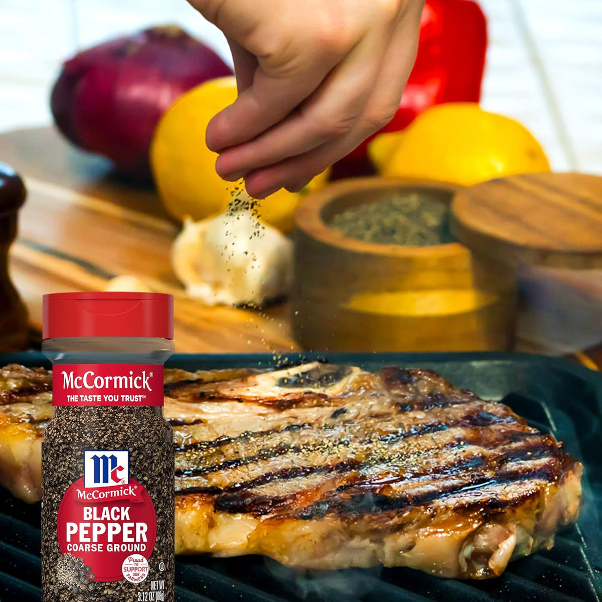 McCormick Coarse Ground Black Pepper – Single-Ingredient Pantry Essential for Clutter-Free Kitchens