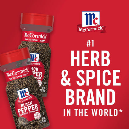 McCormick Coarse Ground Black Pepper – Single-Ingredient Pantry Essential for Clutter-Free Kitchens