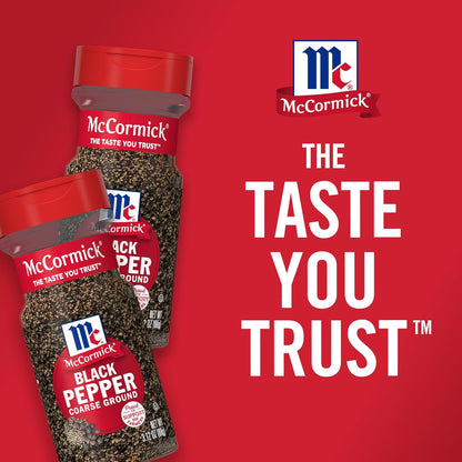 McCormick Coarse Ground Black Pepper – Single-Ingredient Pantry Essential for Clutter-Free Kitchens