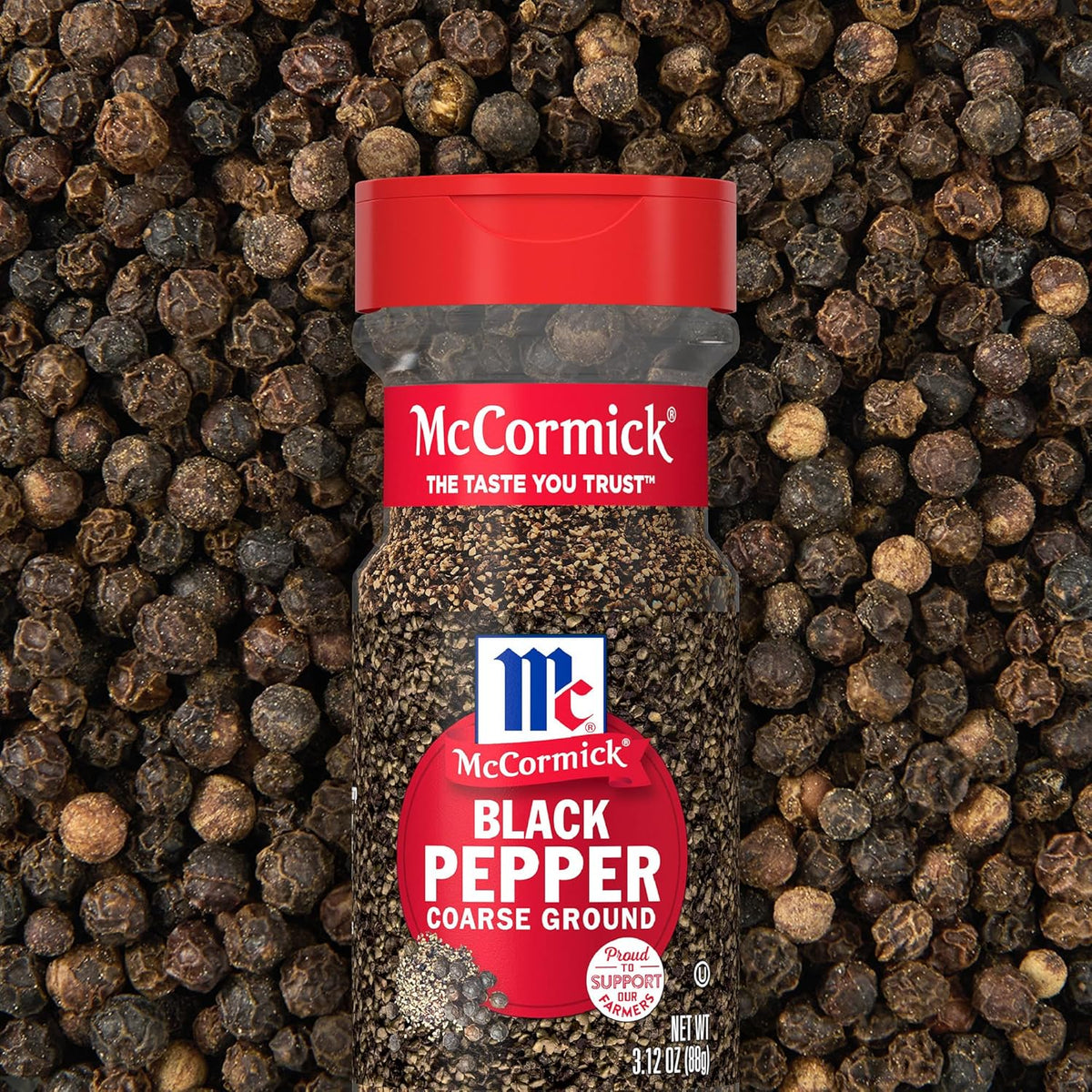 McCormick Coarse Ground Black Pepper – Single-Ingredient Pantry Essential for Clutter-Free Kitchens