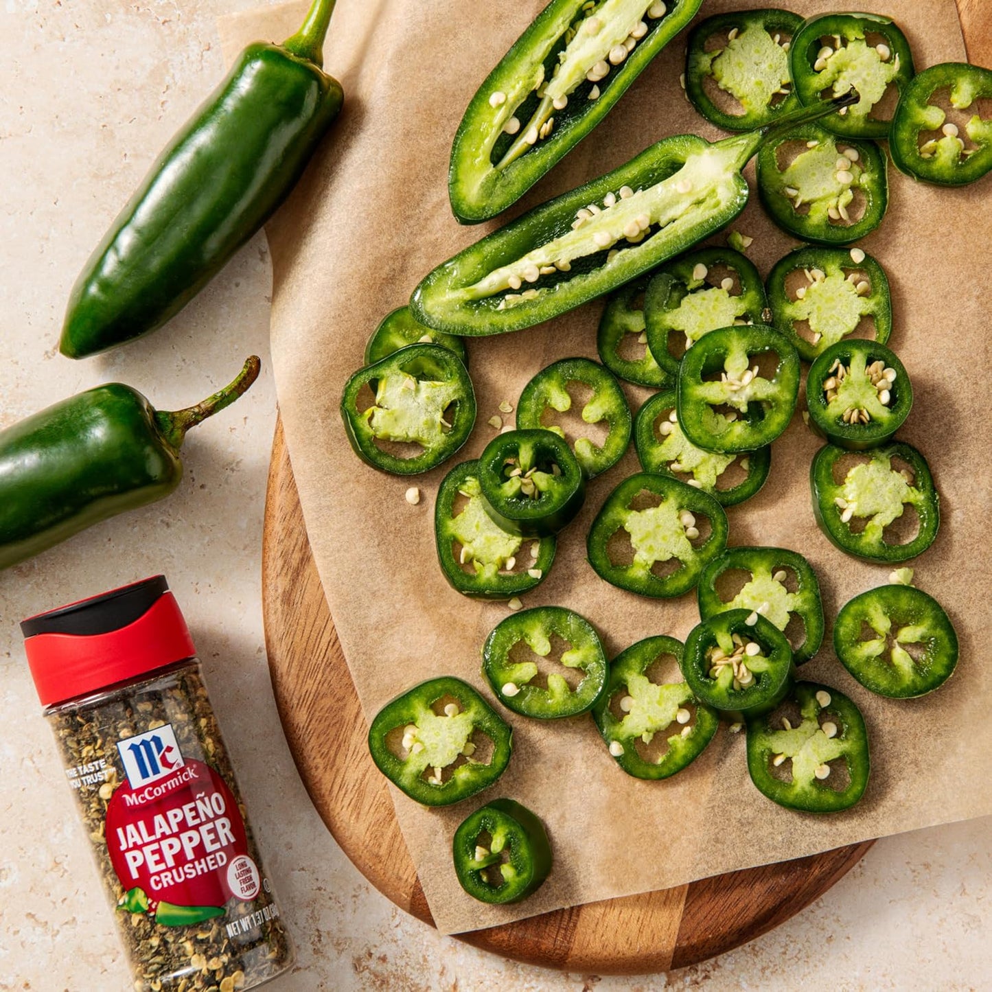 McCormick Crushed Jalapeño Pepper, 1.37 oz — Pantry Staple for Efficient Dinners, Just Shake Over Chili, Tacos, and Nachos