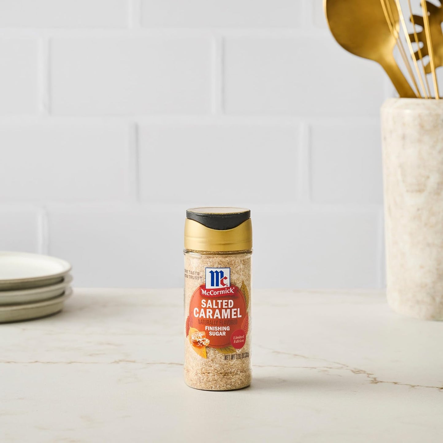 McCormick Finishing Sugar, Salted Caramel Artisan Collection – Luxury Baking Garnish for High-End Entertaining and Cakes