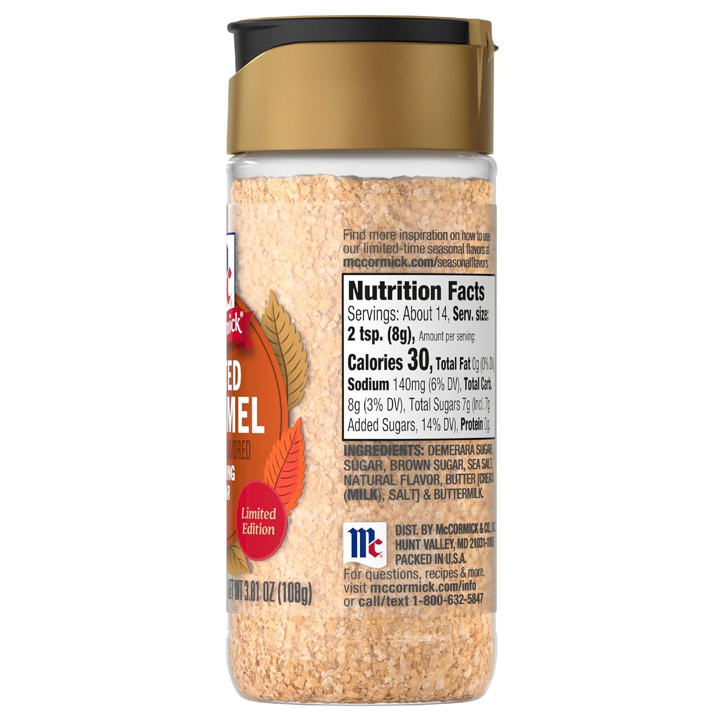 McCormick Finishing Sugar, Salted Caramel Artisan Collection – Luxury Baking Garnish for High-End Entertaining and Cakes
