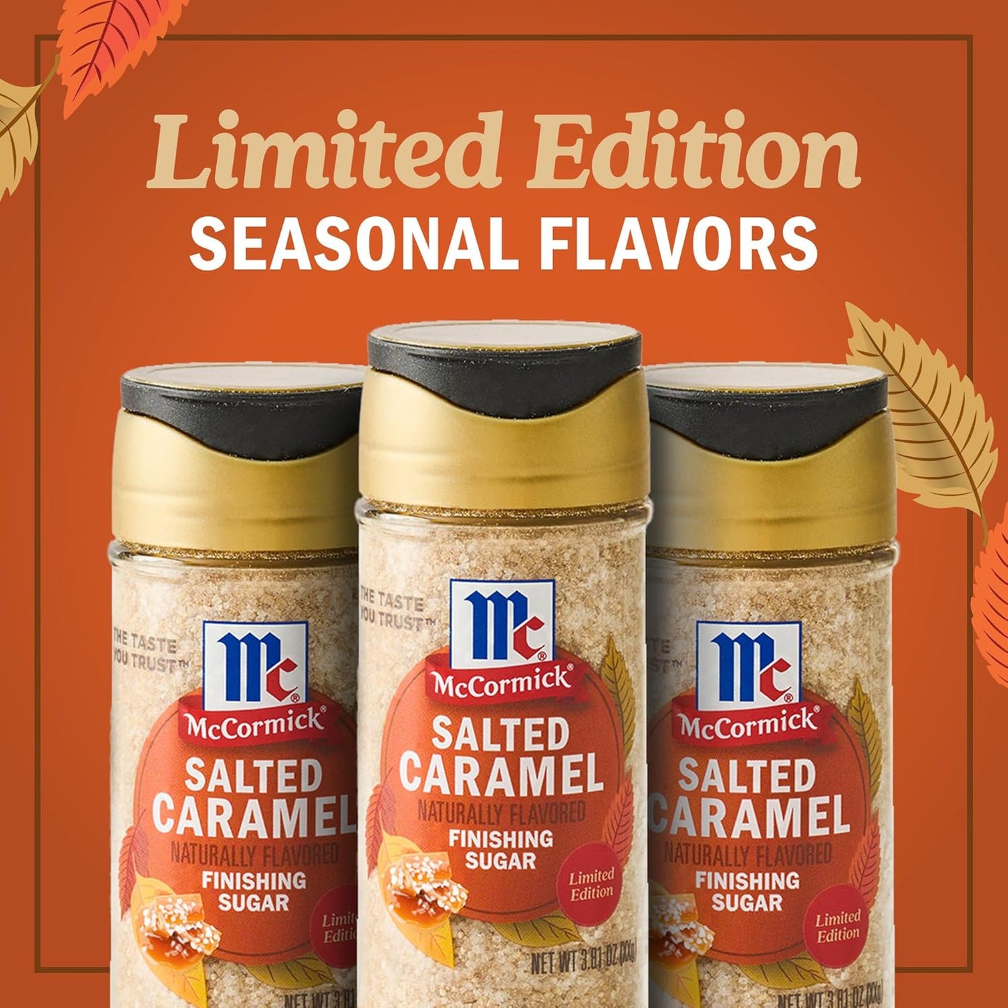 McCormick Finishing Sugar, Salted Caramel Artisan Collection – Luxury Baking Garnish for High-End Entertaining and Cakes