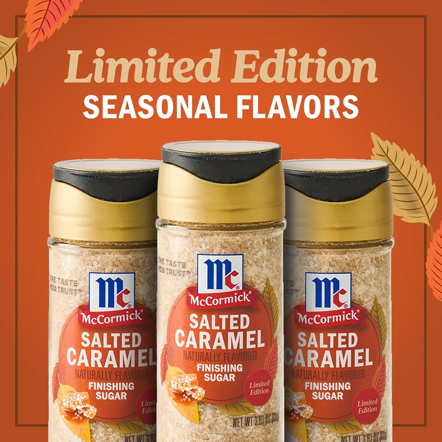 McCormick Finishing Sugar, Salted Caramel Artisan Collection – Luxury Baking Garnish for High-End Entertaining and Cakes