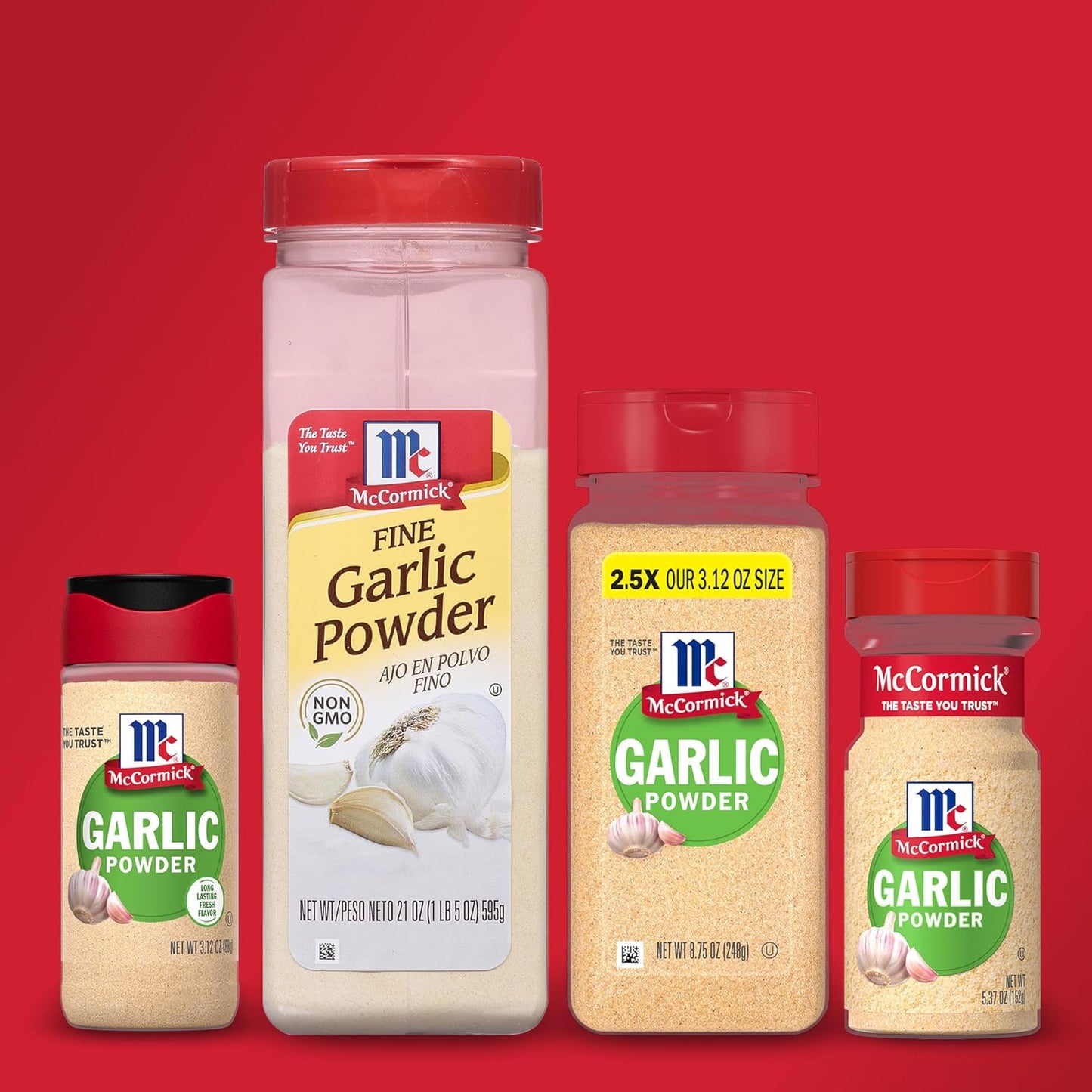 McCormick Garlic Powder – Clean Design Spice Jar for Minimalist Pantries, 8.75 oz