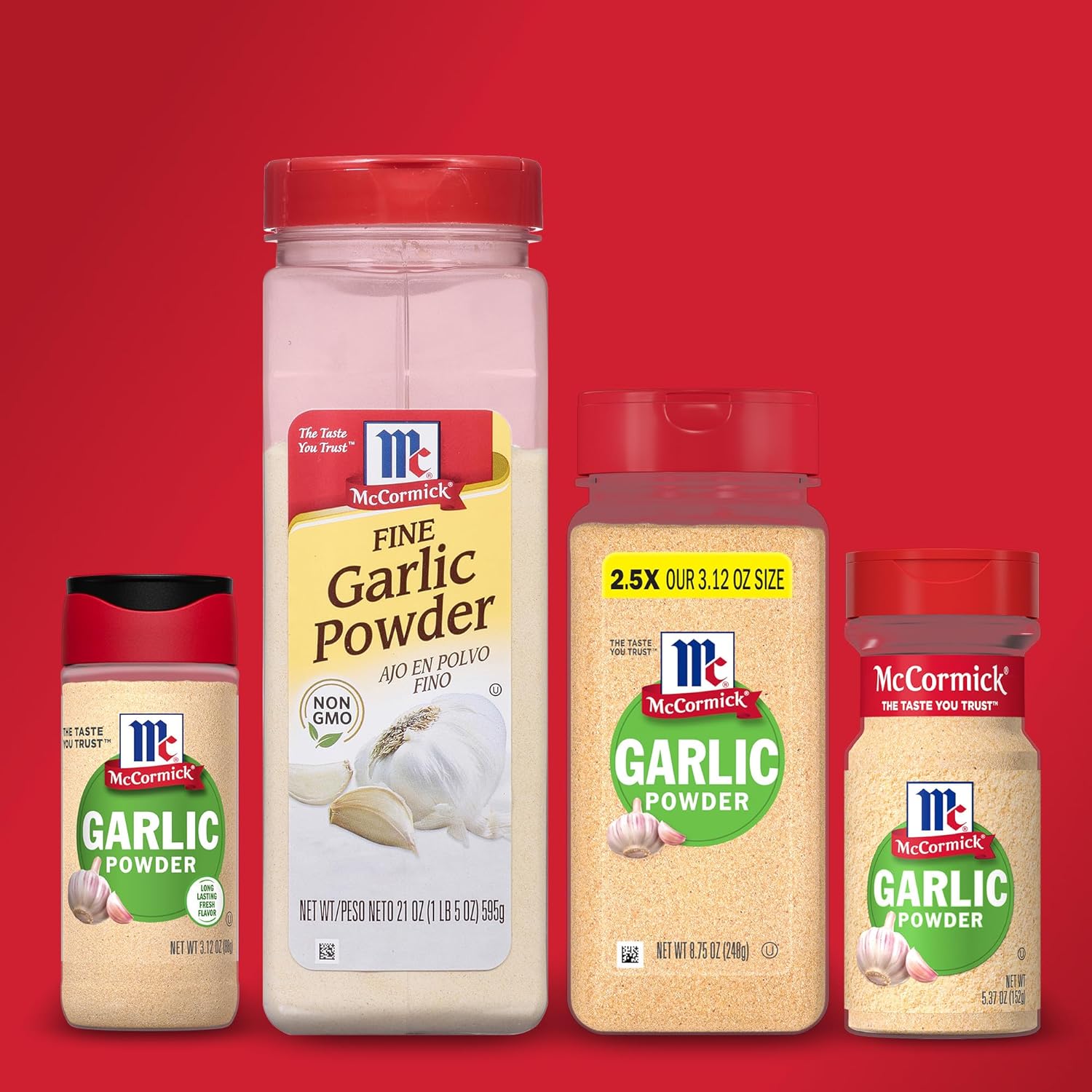 McCormick Garlic Powder – Clean Design Spice Jar for Minimalist Pantries, 8.75 oz