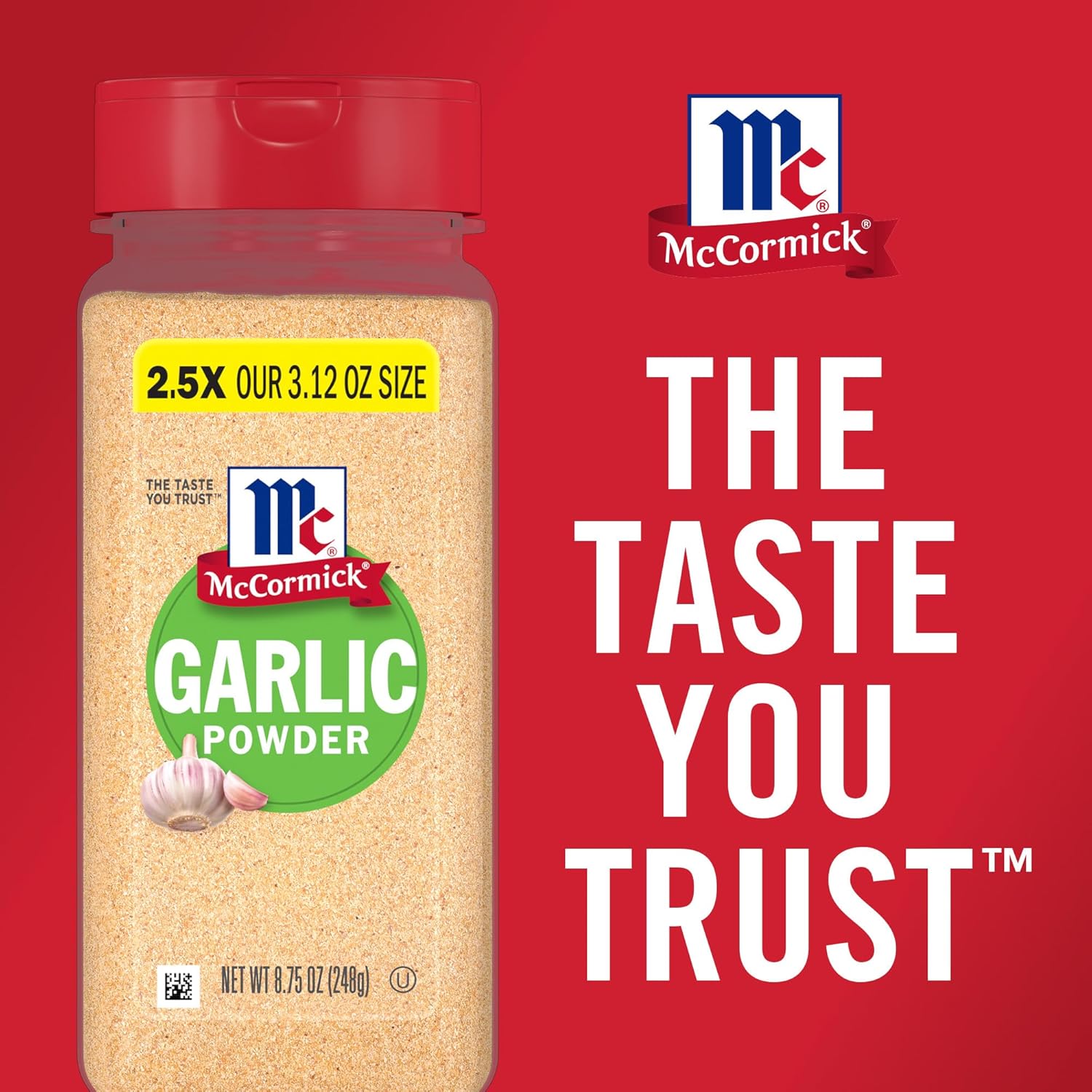 McCormick Garlic Powder – Clean Design Spice Jar for Minimalist Pantries, 8.75 oz