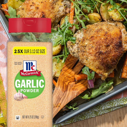 McCormick Garlic Powder – Clean Design Spice Jar for Minimalist Pantries, 8.75 oz