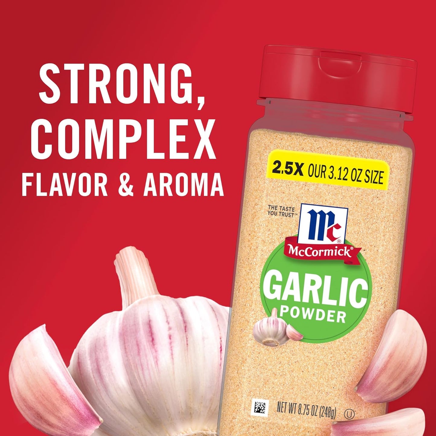 McCormick Garlic Powder – Clean Design Spice Jar for Minimalist Pantries, 8.75 oz