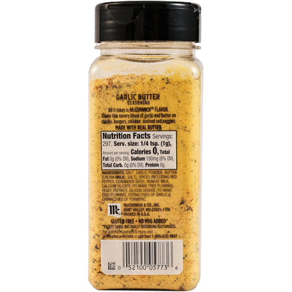 McCormick Grill Mates Garlic Butter Seasoning, One Versatile Shaker Replacing Multiple Specialty Bottles