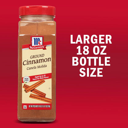 McCormick Ground Cinnamon, 18 oz – Clean-Ingredient Pantry Staple for Busy Family Kitchens