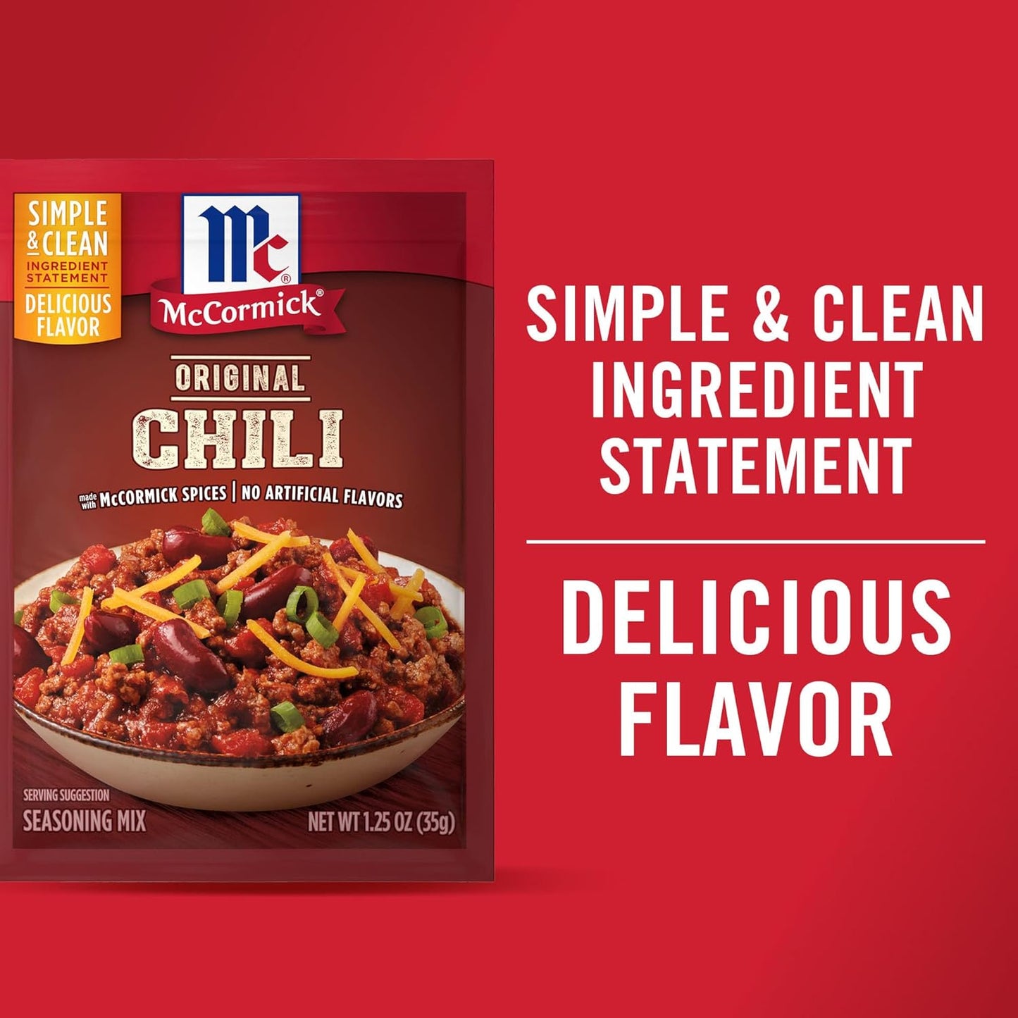 McCormick Original Chili Seasoning Mix for Efficient Meal Prep, 4 Servings Per Packet