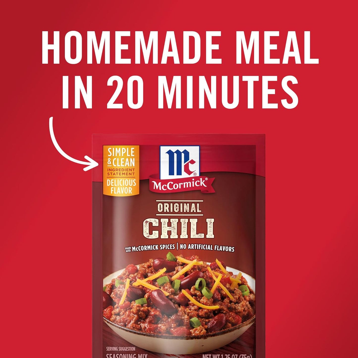 McCormick Original Chili Seasoning Mix for Efficient Meal Prep, 4 Servings Per Packet
