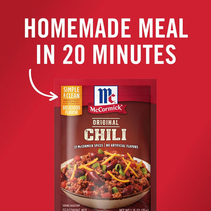 McCormick Original Chili Seasoning Mix for Efficient Meal Prep, 4 Servings Per Packet