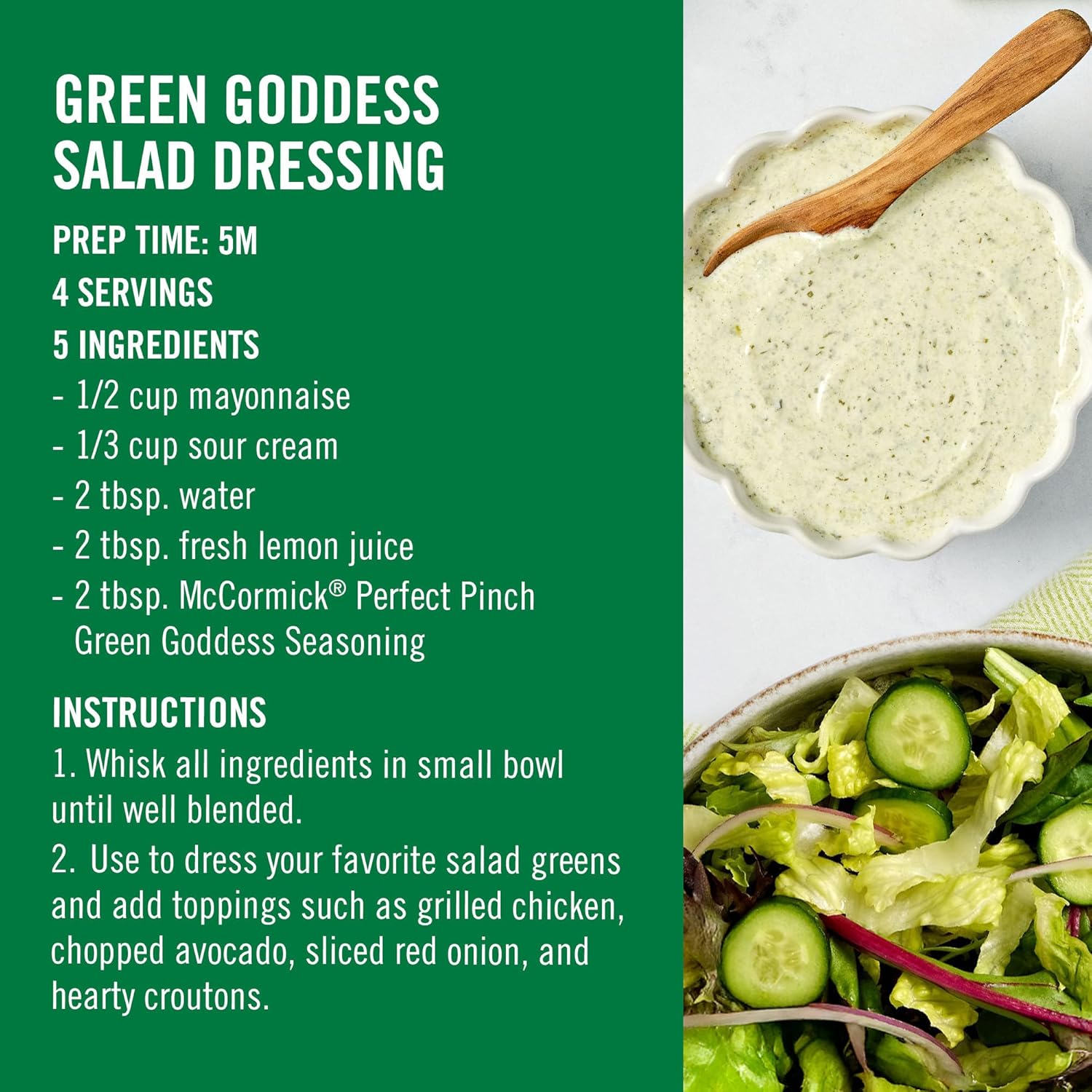 McCormick Perfect Pinch Green Goddess – Birthday Gift for Mom Who Wants Quick, Flavor-Packed Dinners