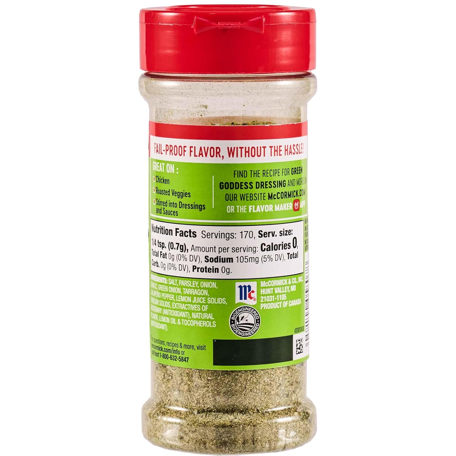 McCormick Perfect Pinch Green Goddess – Birthday Gift for Mom Who Wants Quick, Flavor-Packed Dinners
